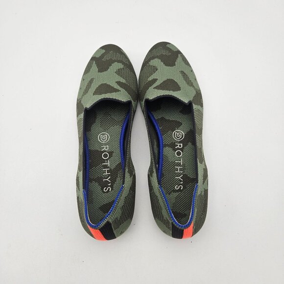Rothys The Loafer Green Camo Slip On Flats Womens Sz 9.5 NEW - Picture 3 of 6